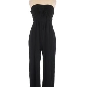 Final Touch Black Strapless Front Tie Jumpsuit